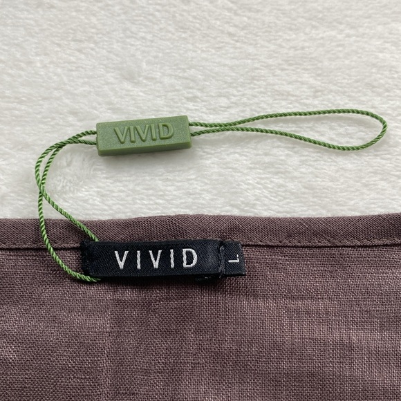 Vivid Linen Spaghetti Strap Ruffled Chest Tank Top/Camisole (Light Brown) *NWOT* - Picture 14 of 15